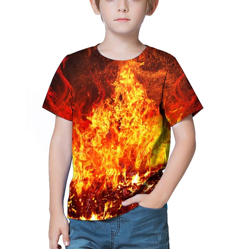 LAIDIPAS T-Shirts for Kid Cool Short Sleeve Tees Boys Girls Summer Casual Shirts Neon Graphic Tees for Youth 8-10 Years - Image 2
